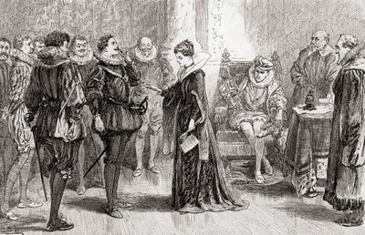 Szene aus William Shakespeares Stück Ende gut, alles gut, Akt II, Szene 3, Helena zu Bertram: Das ist der Mann, aus Die Werke von William Shakespeare, veröffentlicht 1896 von Gordon Frederick Browne